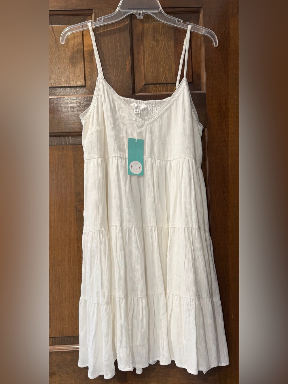 Koy Resort White Tiered Spaghetti-Strap Dress